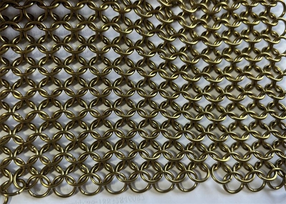 Couleur dorée décorative 316l en acier inoxydable Ring Mesh Chain Tressé